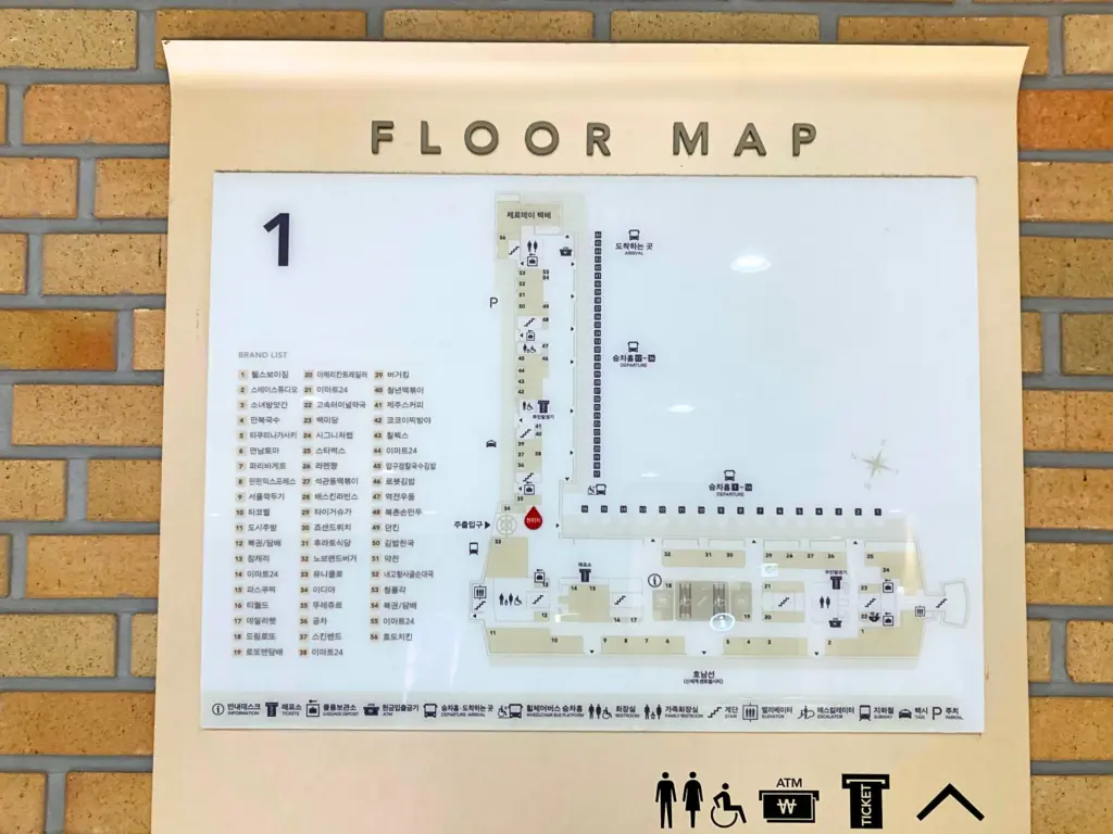 高速バスターミナルのフロアマップ