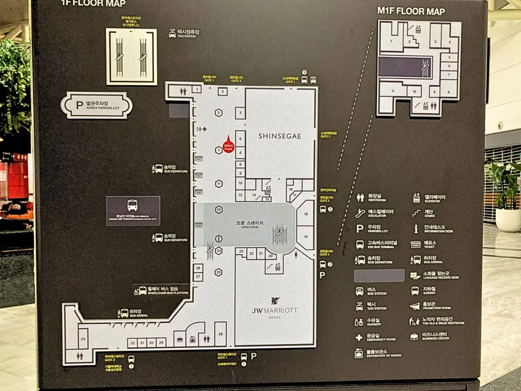 新世界百貨店・マリオットホテル・バスターミナルのフロアマップ