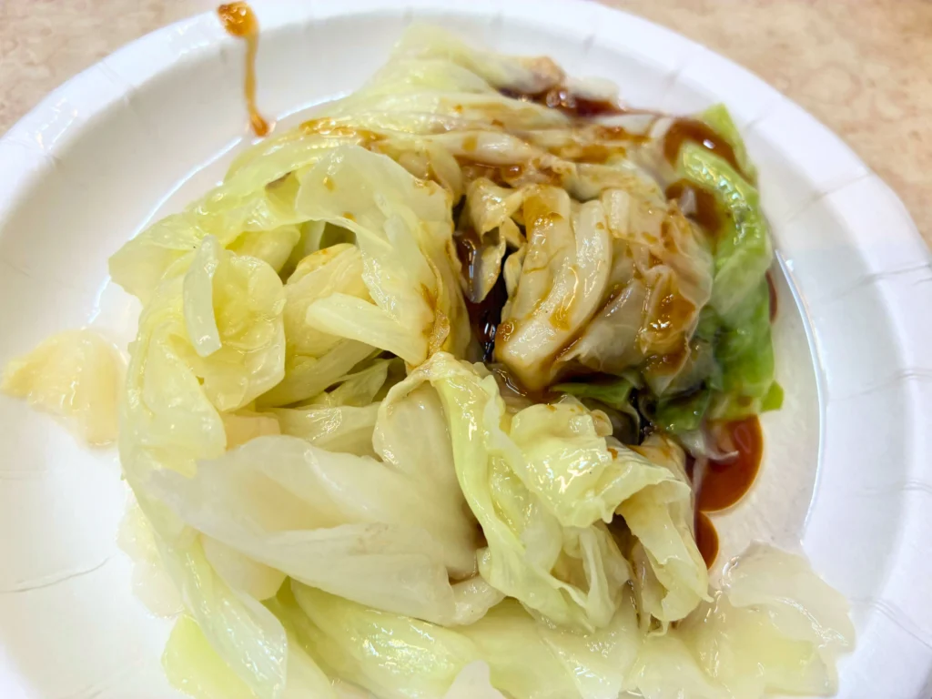 「海友十全排骨」の「燙青菜（青菜の湯通し）」